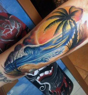 palmas y playa 2 2 - Tatuajes de Flor de Loto